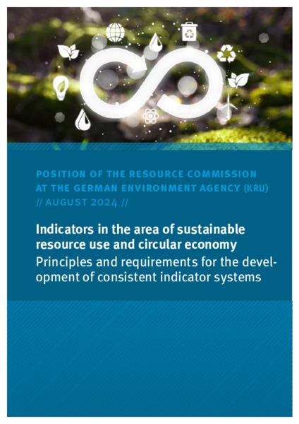 Indicators in the area of sustainable resource use and circular economy