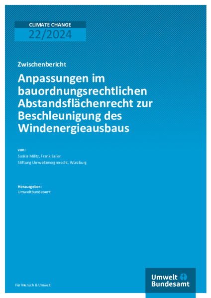 Anpassungen im bauordnungsrechtlichen Abstandsflächenrecht zur Beschleunigung des Windenergieausbaus