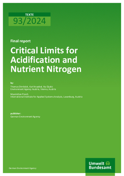 Critical Limits for Acidification and Nutrient Nitrogen