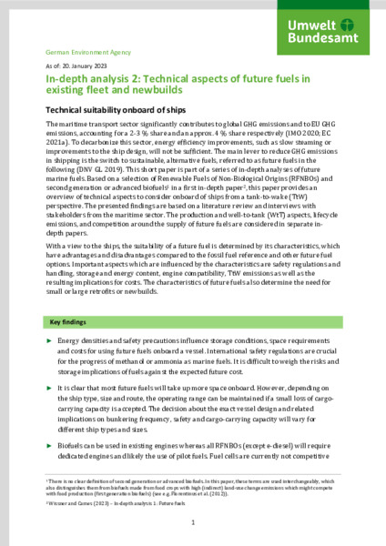 In-depth analysis 2: Technical aspects of future fuels in existing fleet and newbuilds