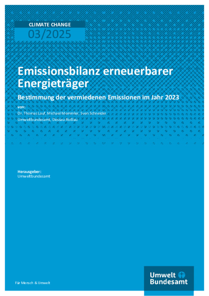 Emissionsbilanz erneuerbarer Energieträger 2023