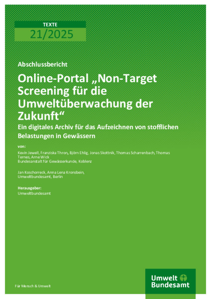 Online-Portal „Non-Target Screening für die Umweltüberwachung der Zukunft“