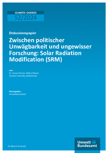 Zwischen politischer Unwägbarkeit und ungewisser Forschung: Solar Radiation Modification (SRM)