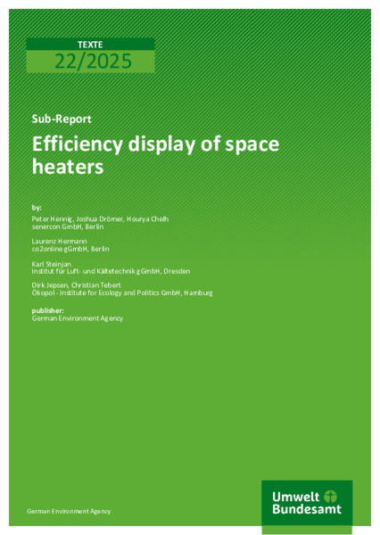 Efficiency display of space heaters